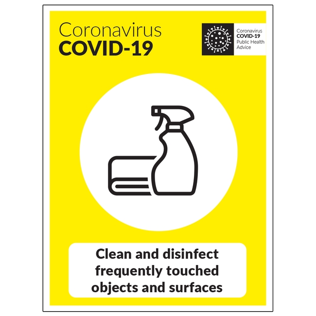 COVID-19 Clean And Disinfect Frequently Sign